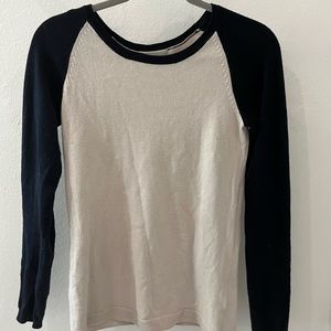 Women’s Crème and Black Comfy Sweater - Lightweight, Size S